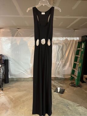 La Hearts Black Racerback Maxi Dress